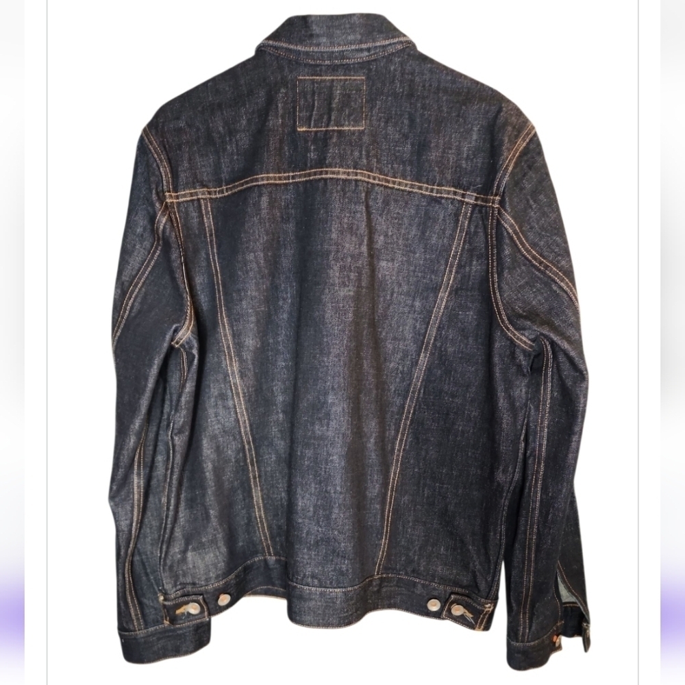 JACK SPADE STENSON RAW RIGID INDIGO BLUE SELVEDGE DENIM JACKET MADE IN USA $450+ - Picture 5 of 11